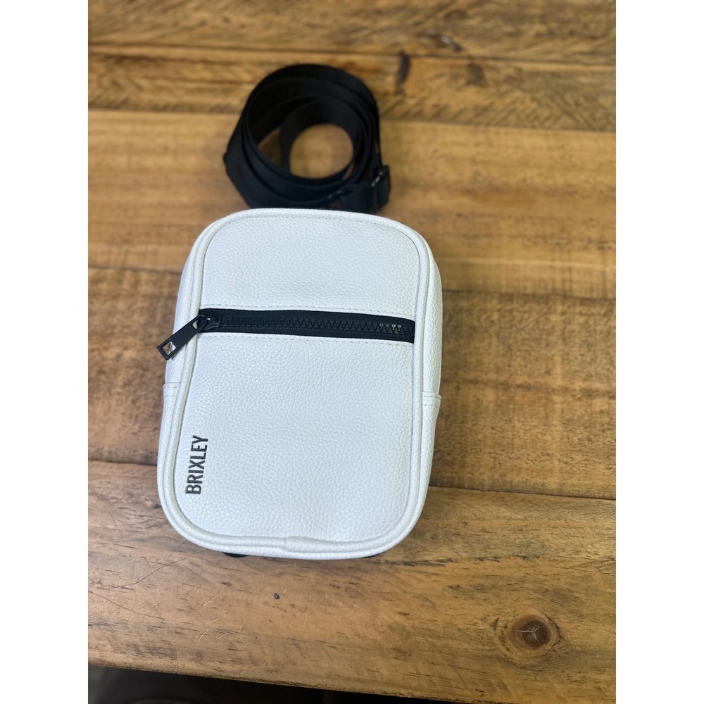 Brixley Crossbody Bag White Pebbled Vegan Leather Convertible Belt Bag Small